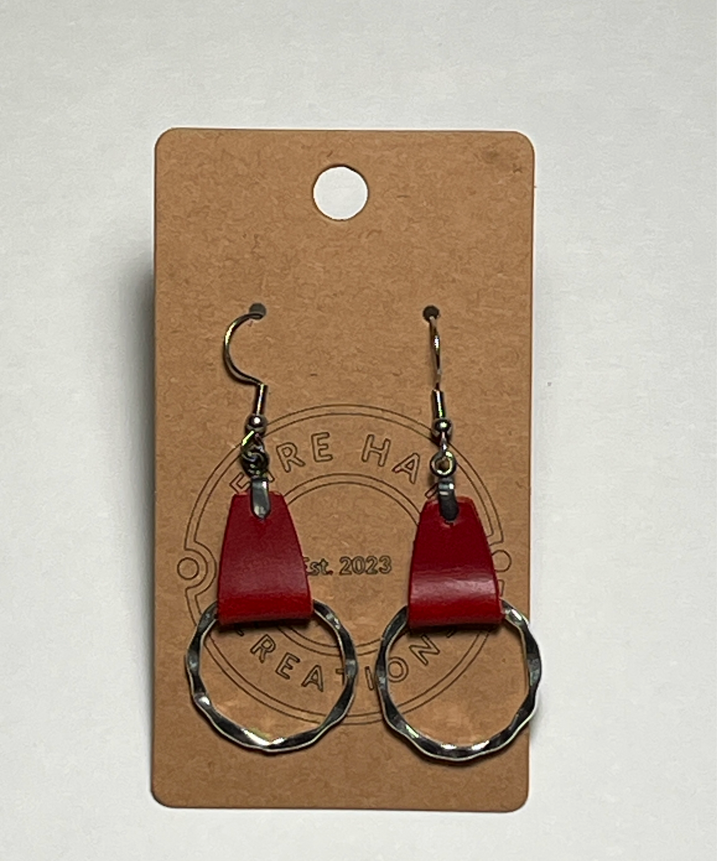 Leather and hoop earrings (single hoop)