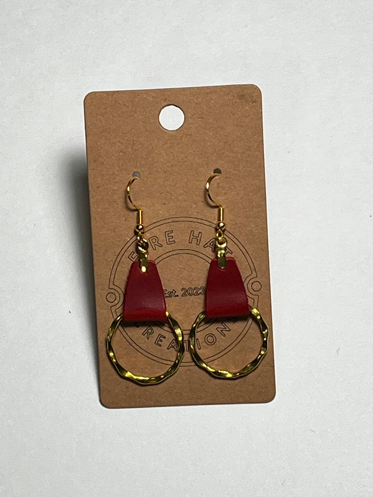 Leather and hoop earrings (single hoop)