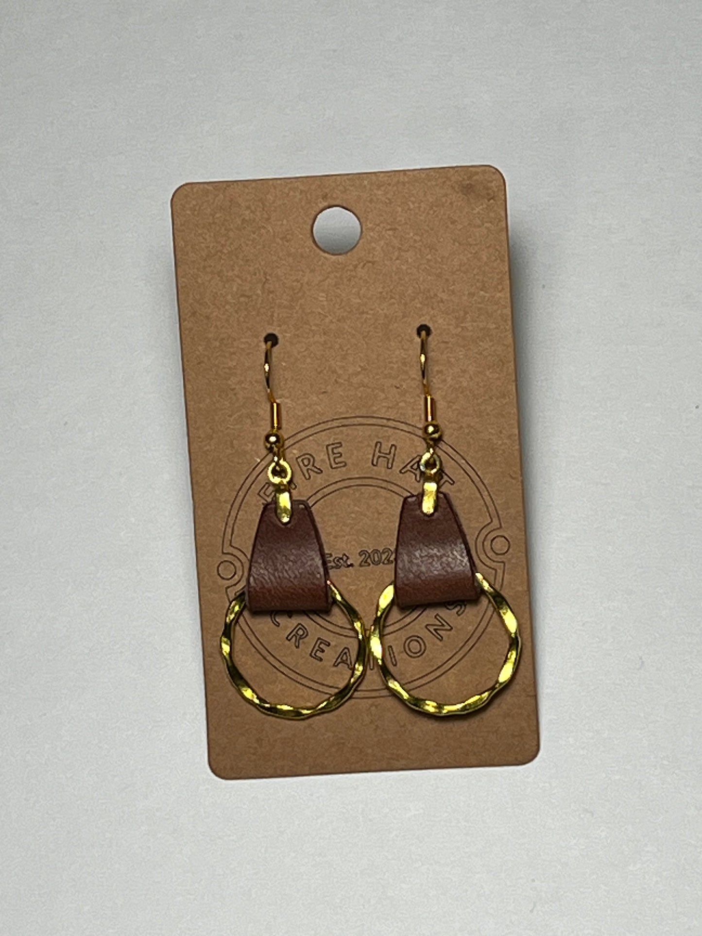 Leather and hoop earrings (single hoop)