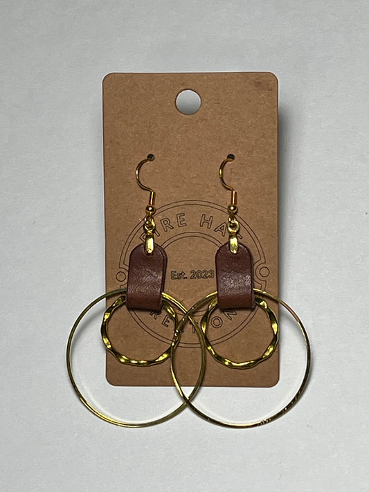 Leather and hoop earrings